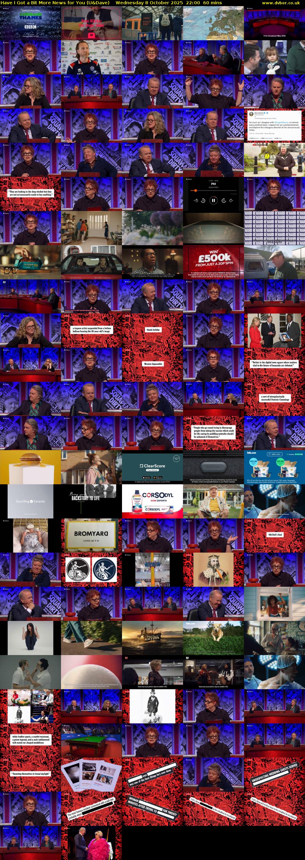 Have I Got a Bit More News for You (U&Dave) Wednesday 8 October 2025 22:00 - 23:00