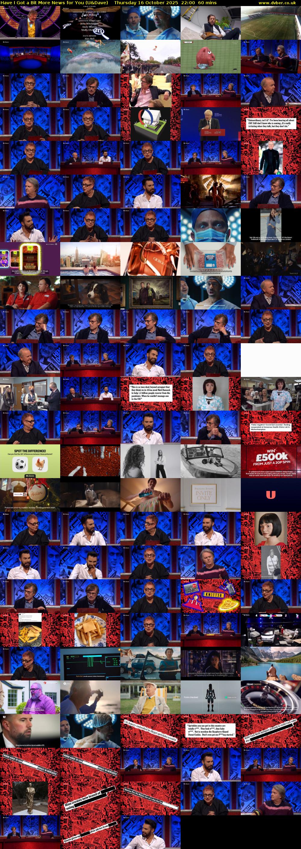 Have I Got a Bit More News for You (U&Dave) Thursday 16 October 2025 22:00 - 23:00