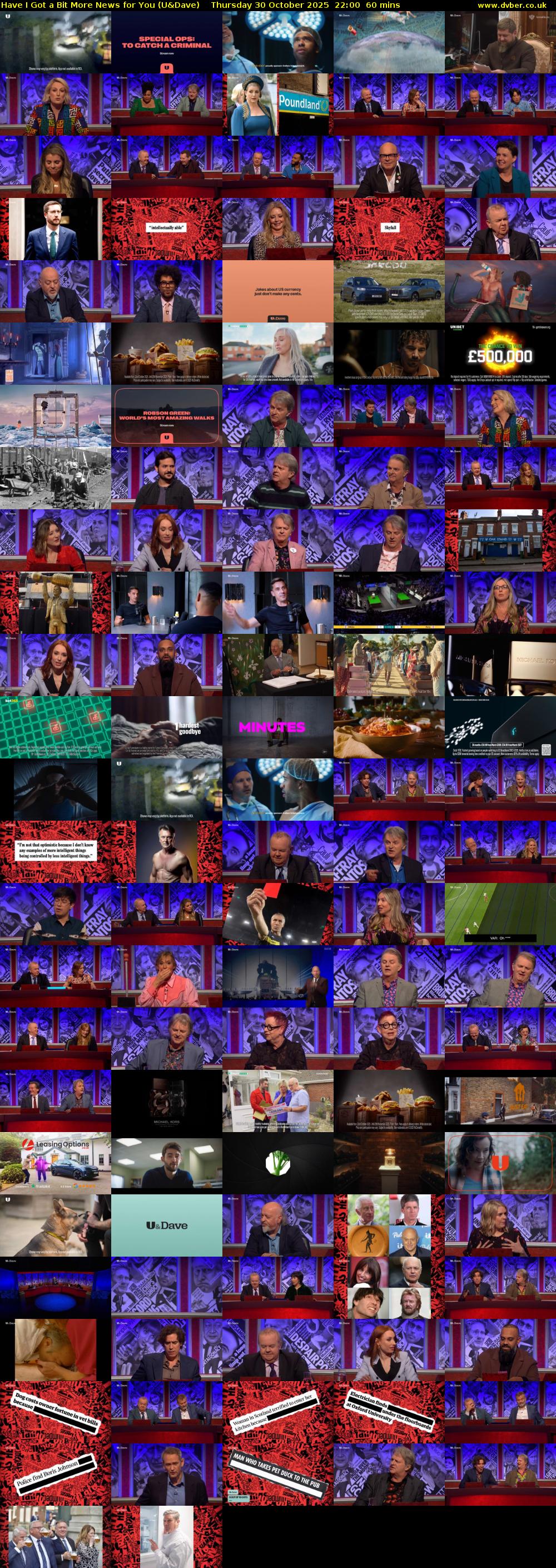 Have I Got a Bit More News for You (U&Dave) Thursday 30 October 2025 22:00 - 23:00