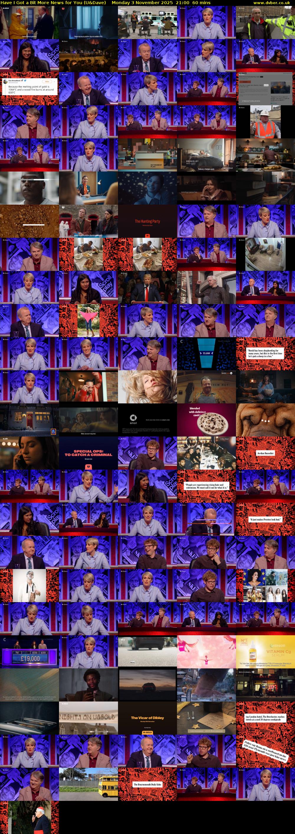 Have I Got a Bit More News for You (U&Dave) Monday 3 November 2025 21:00 - 22:00