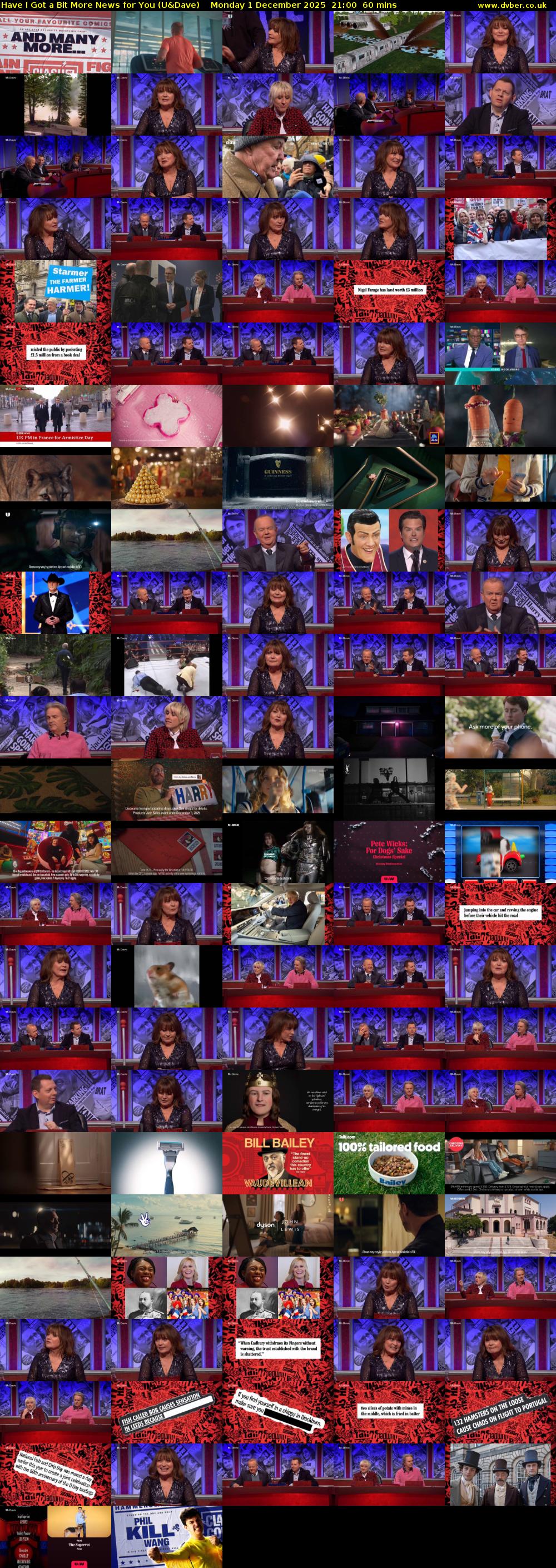 Have I Got a Bit More News for You (U&Dave) Monday 1 December 2025 21:00 - 22:00