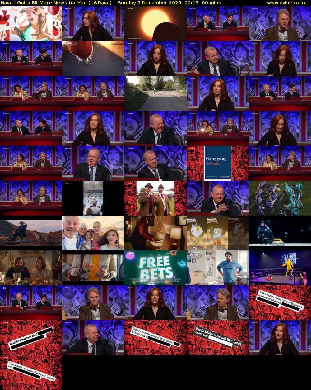 Have I Got a Bit More News for You (U&Dave) Sunday 7 December 2025 00:15 - 01:15