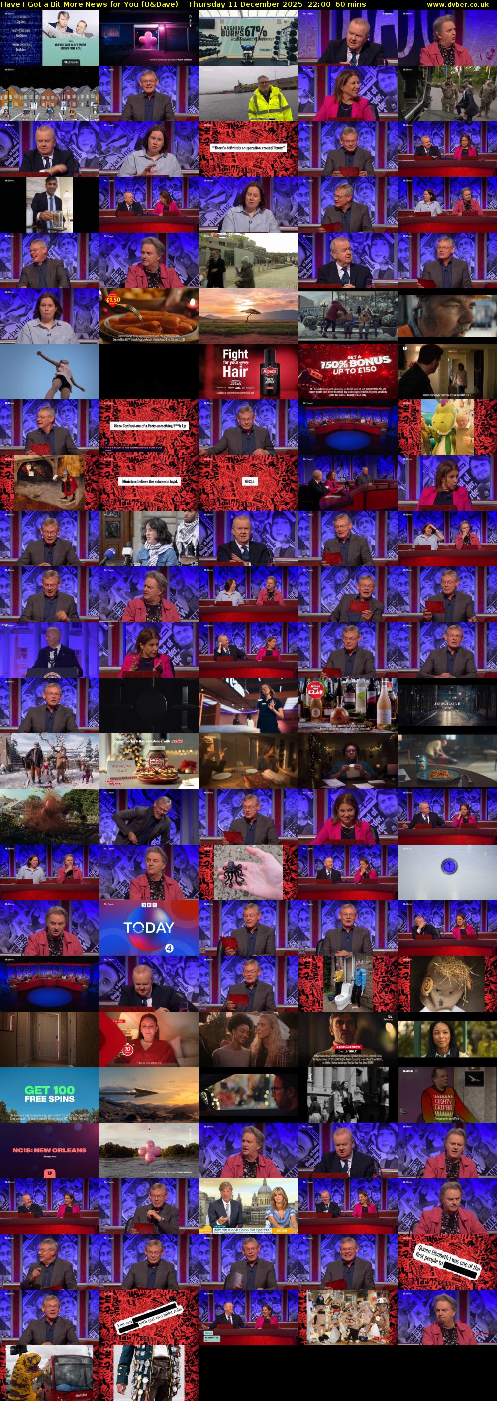 Have I Got a Bit More News for You (U&Dave) Thursday 11 December 2025 22:00 - 23:00