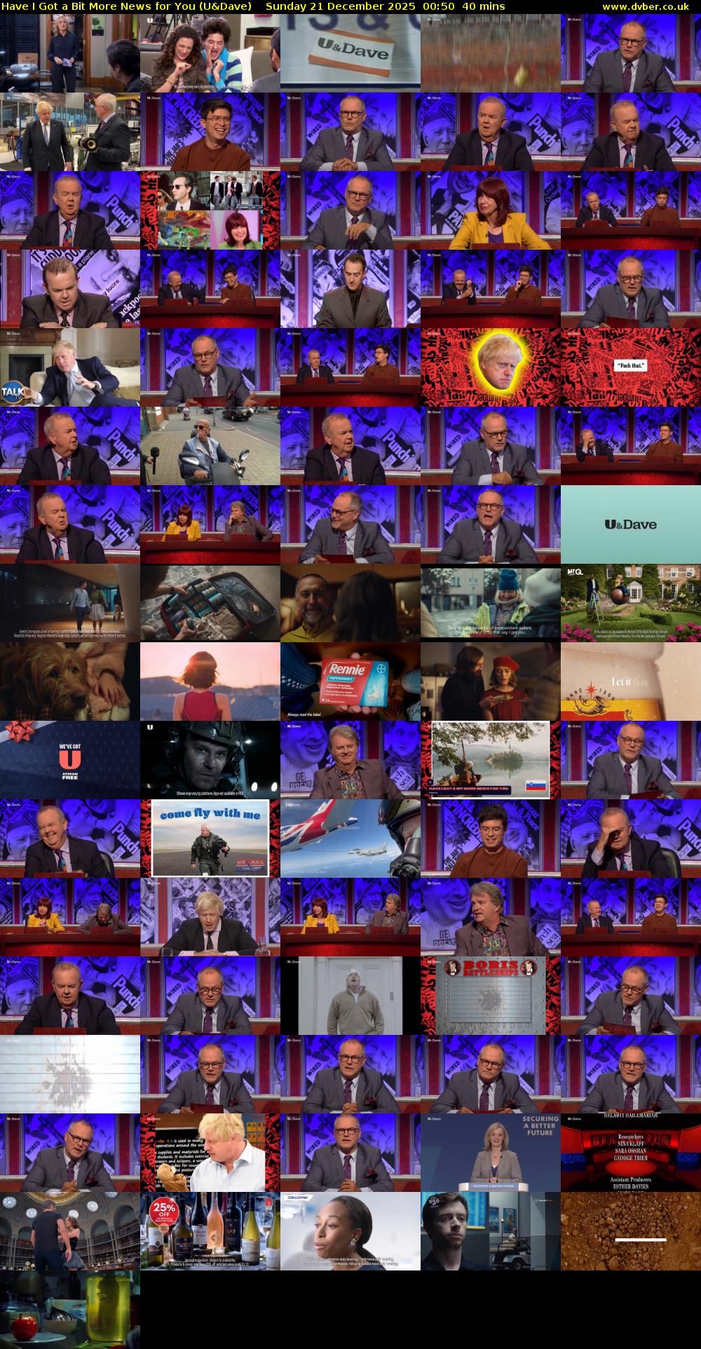 Have I Got a Bit More News for You (U&Dave) Sunday 21 December 2025 00:50 - 01:30
