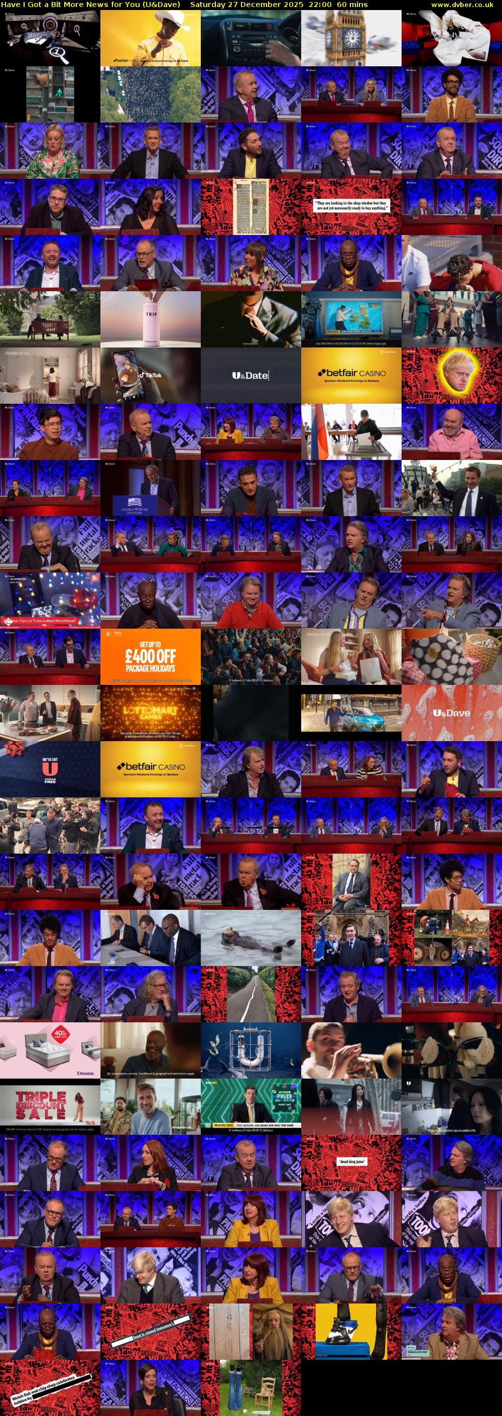 Have I Got a Bit More News for You (U&Dave) Saturday 27 December 2025 22:00 - 23:00