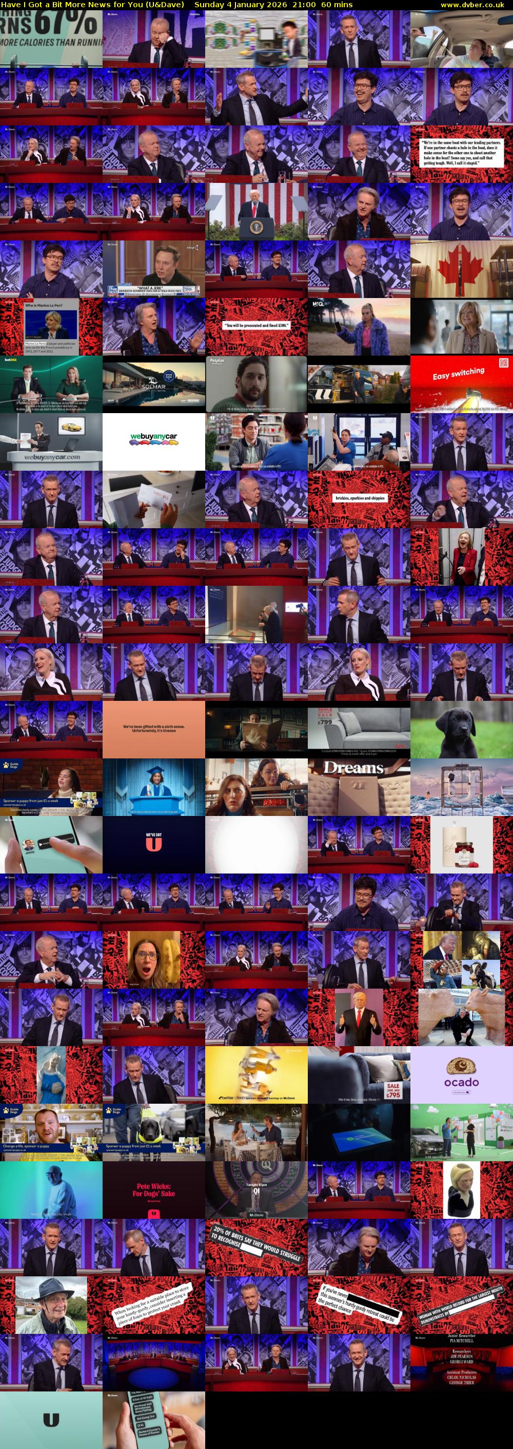 Have I Got a Bit More News for You (U&Dave) Sunday 4 January 2026 21:00 - 22:00