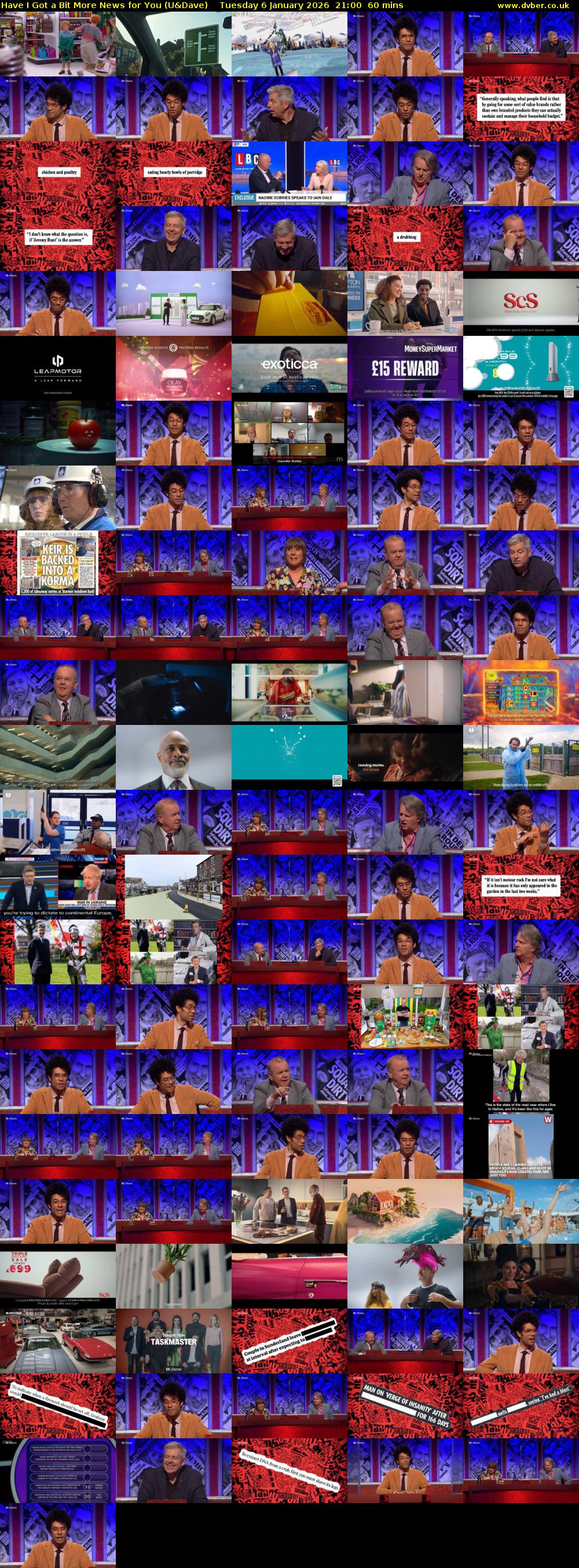 Have I Got a Bit More News for You (U&Dave) Tuesday 6 January 2026 21:00 - 22:00