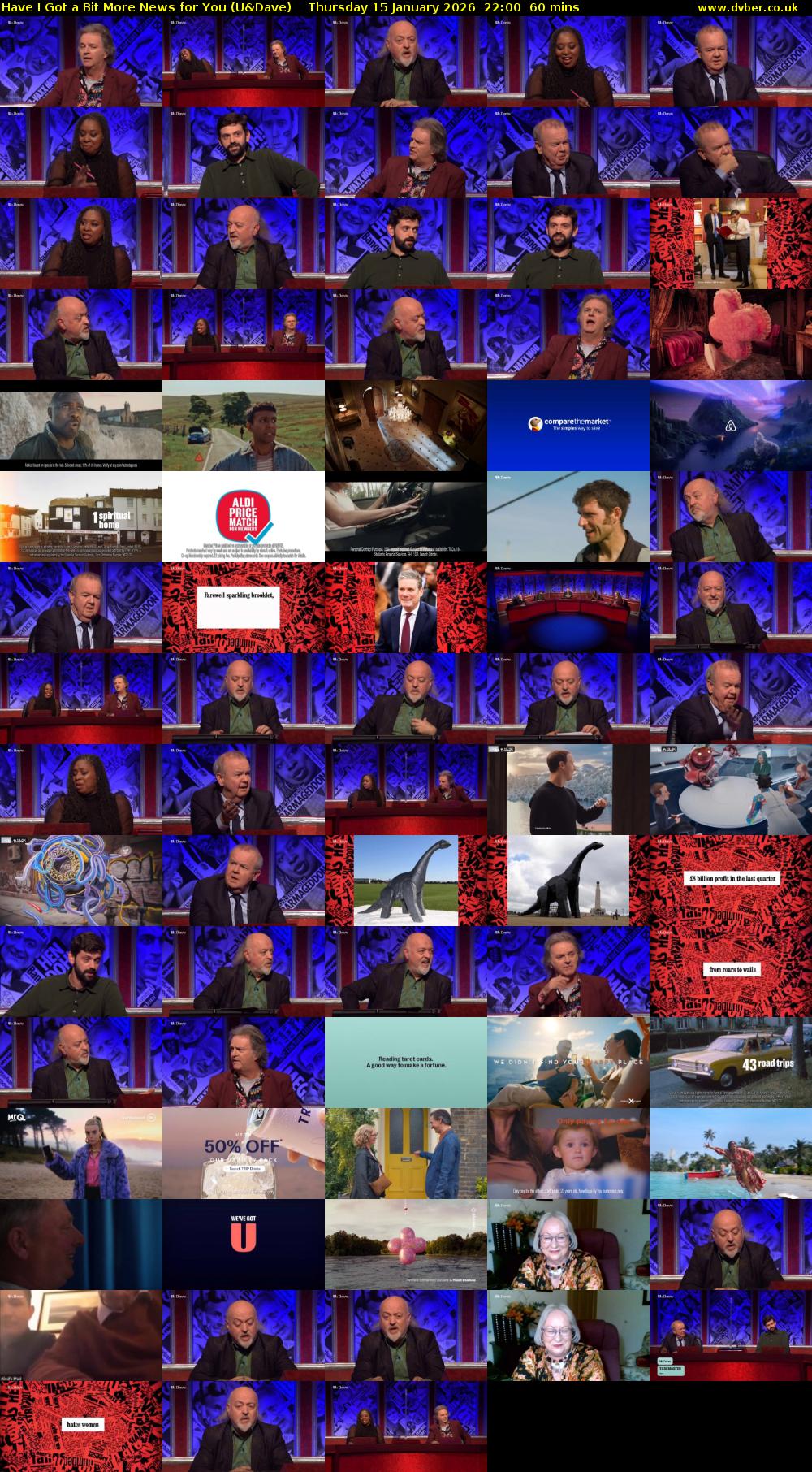 Have I Got a Bit More News for You (U&Dave) Thursday 15 January 2026 22:00 - 23:00