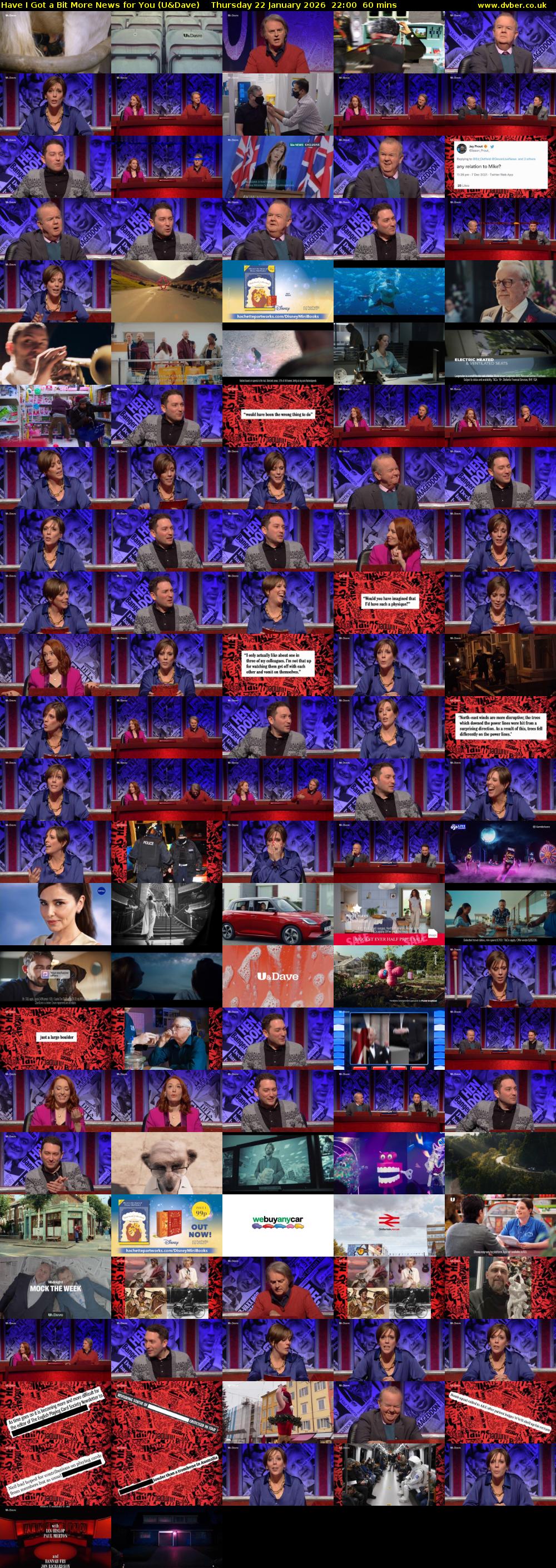 Have I Got a Bit More News for You (U&Dave) Thursday 22 January 2026 22:00 - 23:00