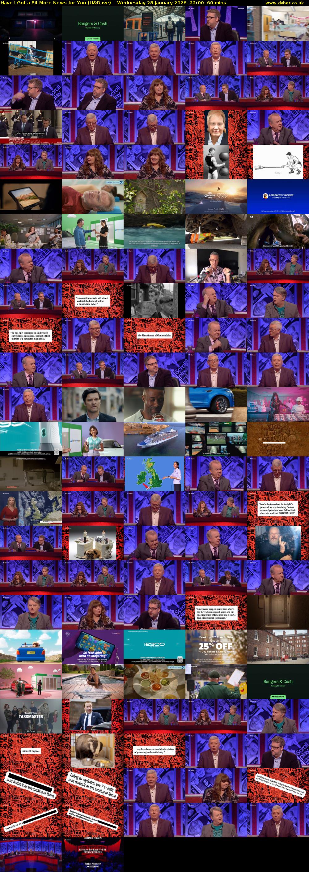 Have I Got a Bit More News for You (U&Dave) Wednesday 28 January 2026 22:00 - 23:00