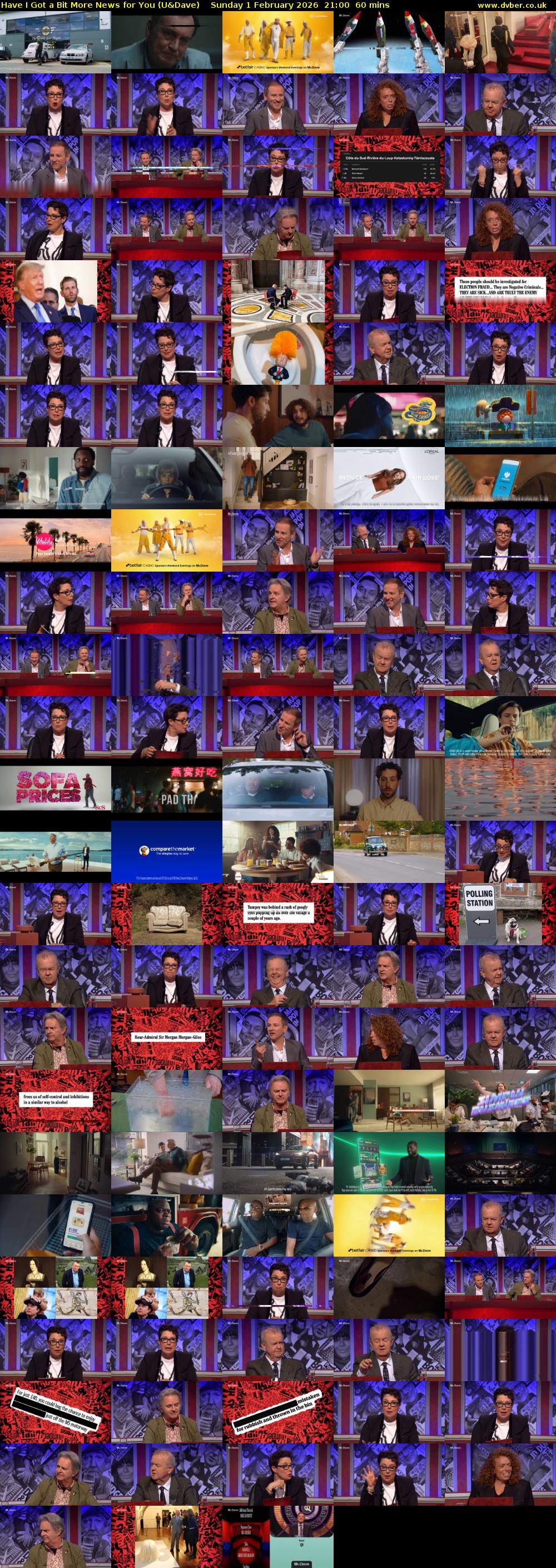 Have I Got a Bit More News for You (U&Dave) Sunday 1 February 2026 21:00 - 22:00