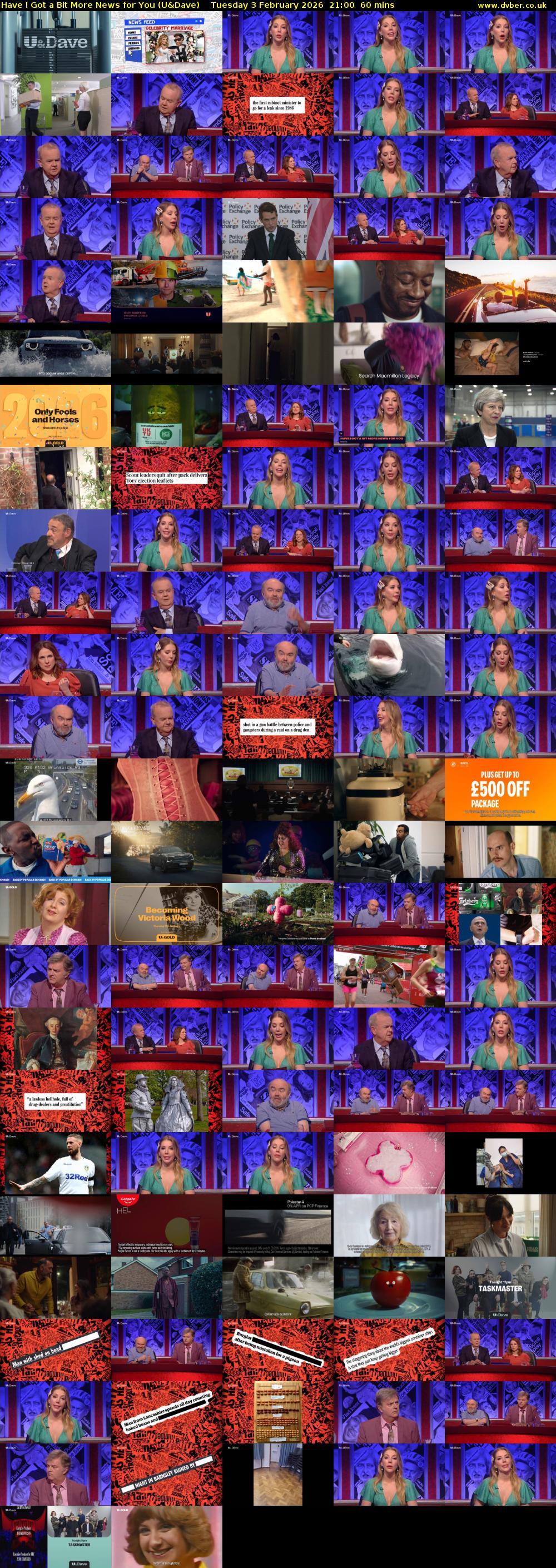 Have I Got a Bit More News for You (U&Dave) Tuesday 3 February 2026 21:00 - 22:00