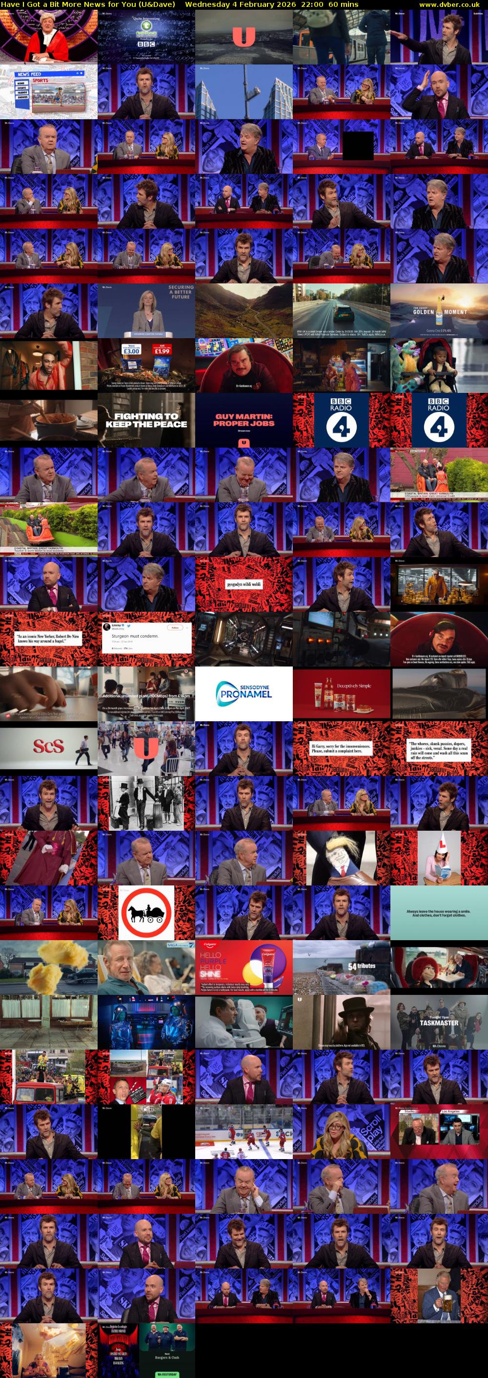Have I Got a Bit More News for You (U&Dave) Wednesday 4 February 2026 22:00 - 23:00