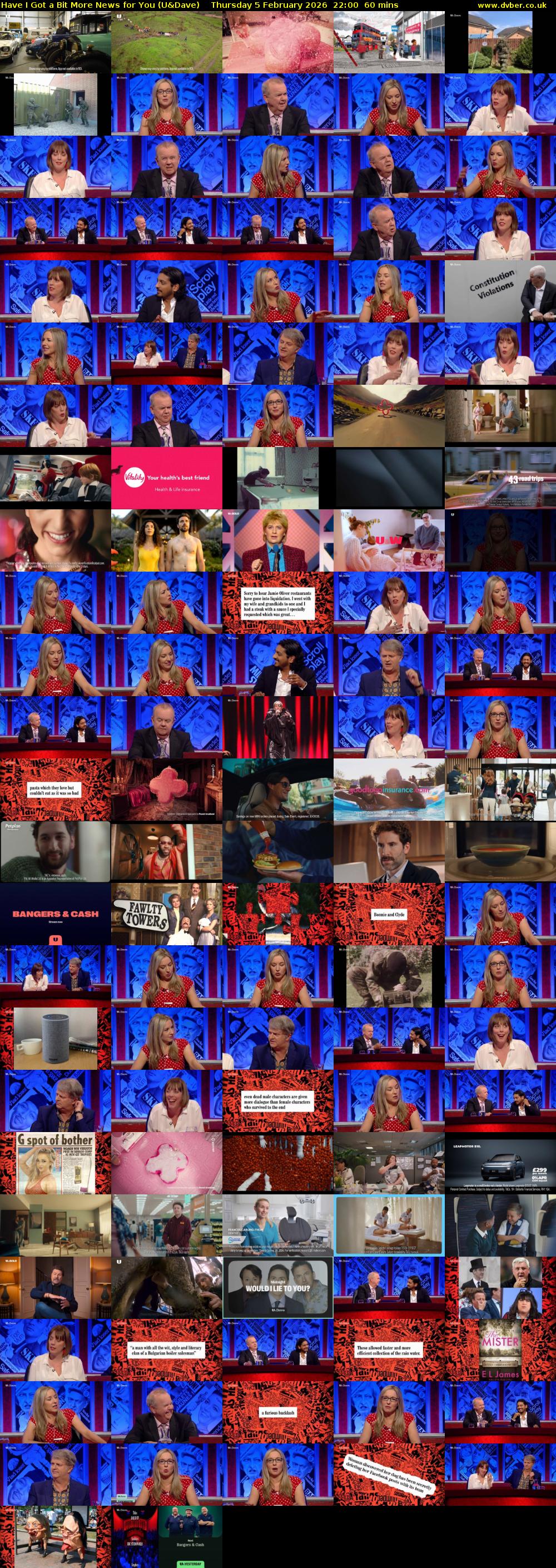 Have I Got a Bit More News for You (U&Dave) Thursday 5 February 2026 22:00 - 23:00