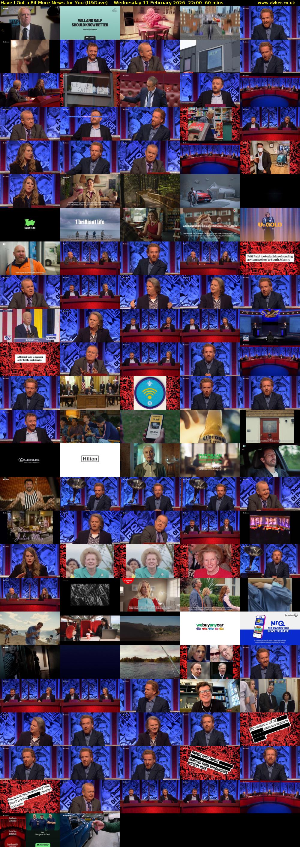 Have I Got a Bit More News for You (U&Dave) Wednesday 11 February 2026 22:00 - 23:00