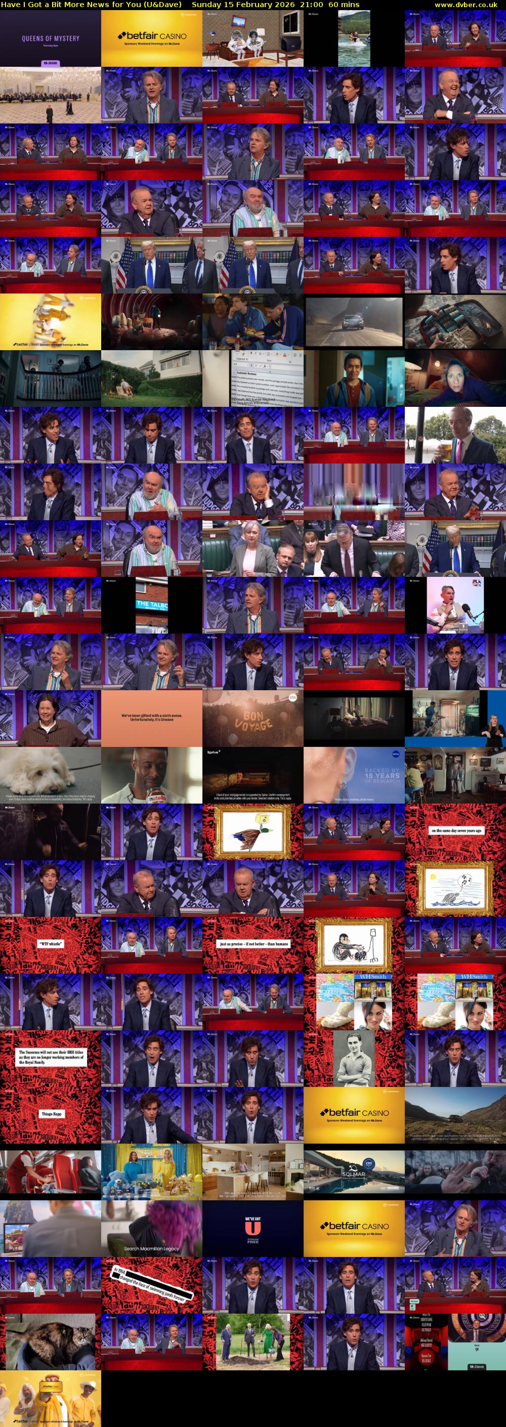 Have I Got a Bit More News for You (U&Dave) Sunday 15 February 2026 21:00 - 22:00