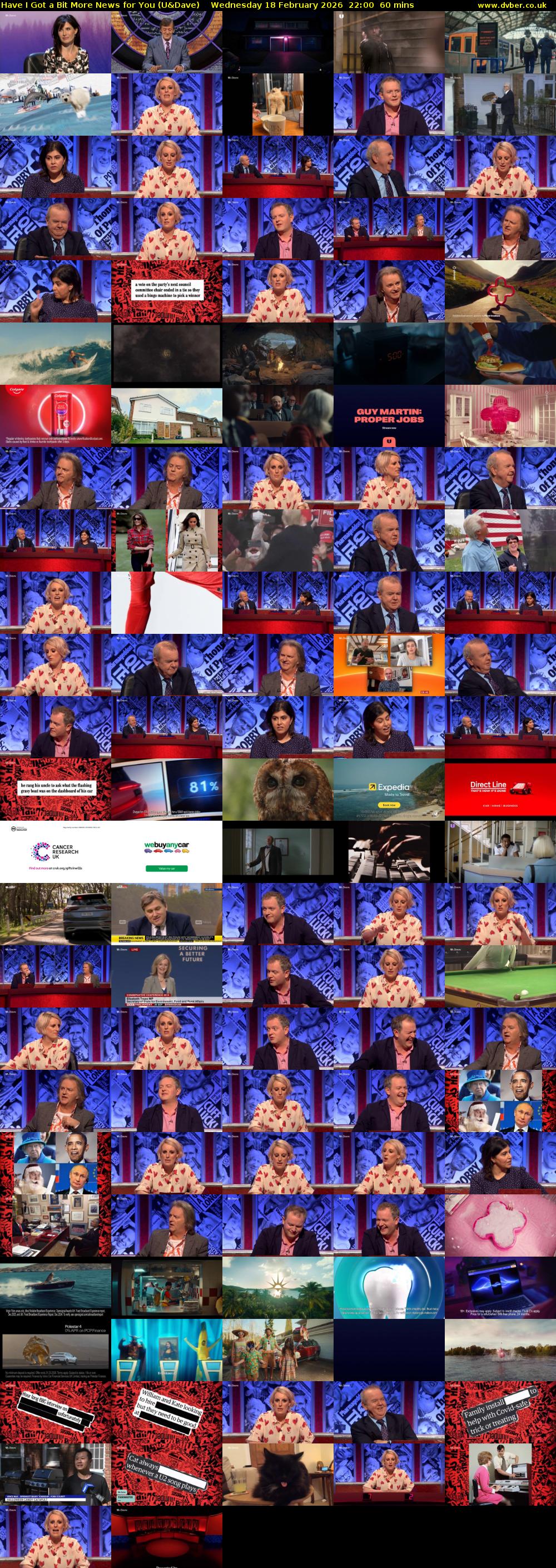 Have I Got a Bit More News for You (U&Dave) Wednesday 18 February 2026 22:00 - 23:00