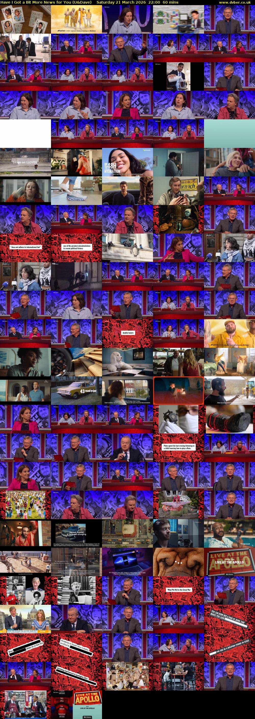 Have I Got a Bit More News for You (U&Dave) Saturday 21 March 2026 22:00 - 23:00