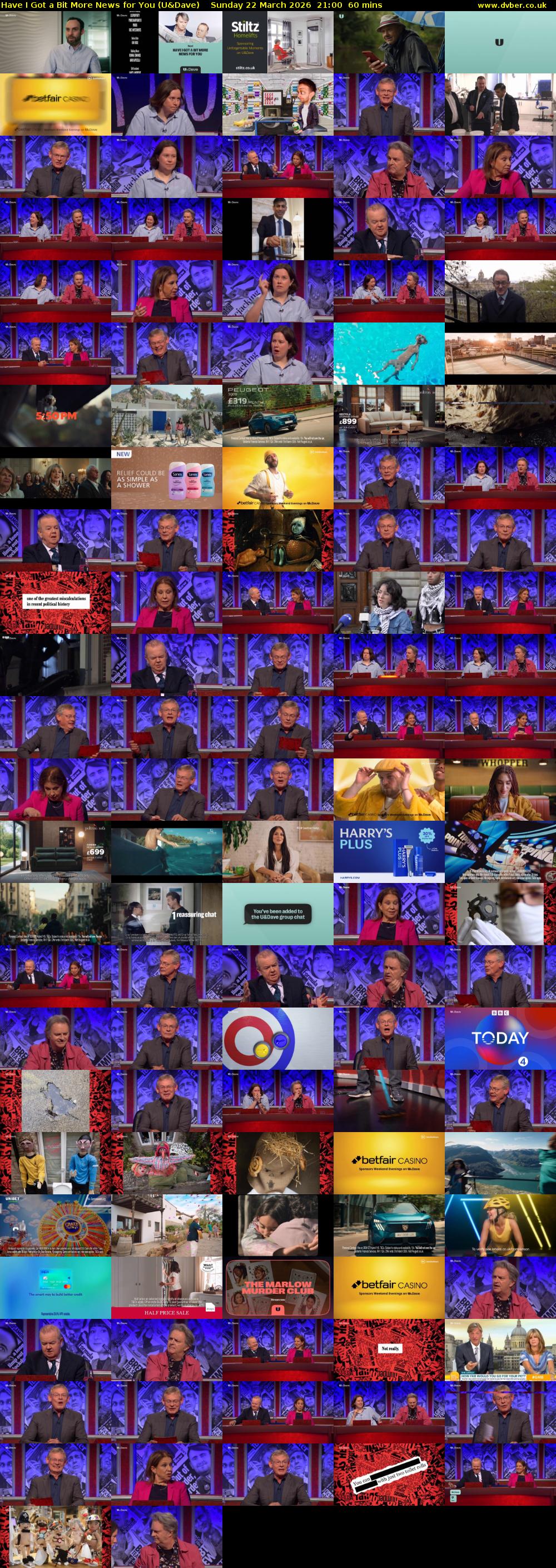 Have I Got a Bit More News for You (U&Dave) Sunday 22 March 2026 21:00 - 22:00