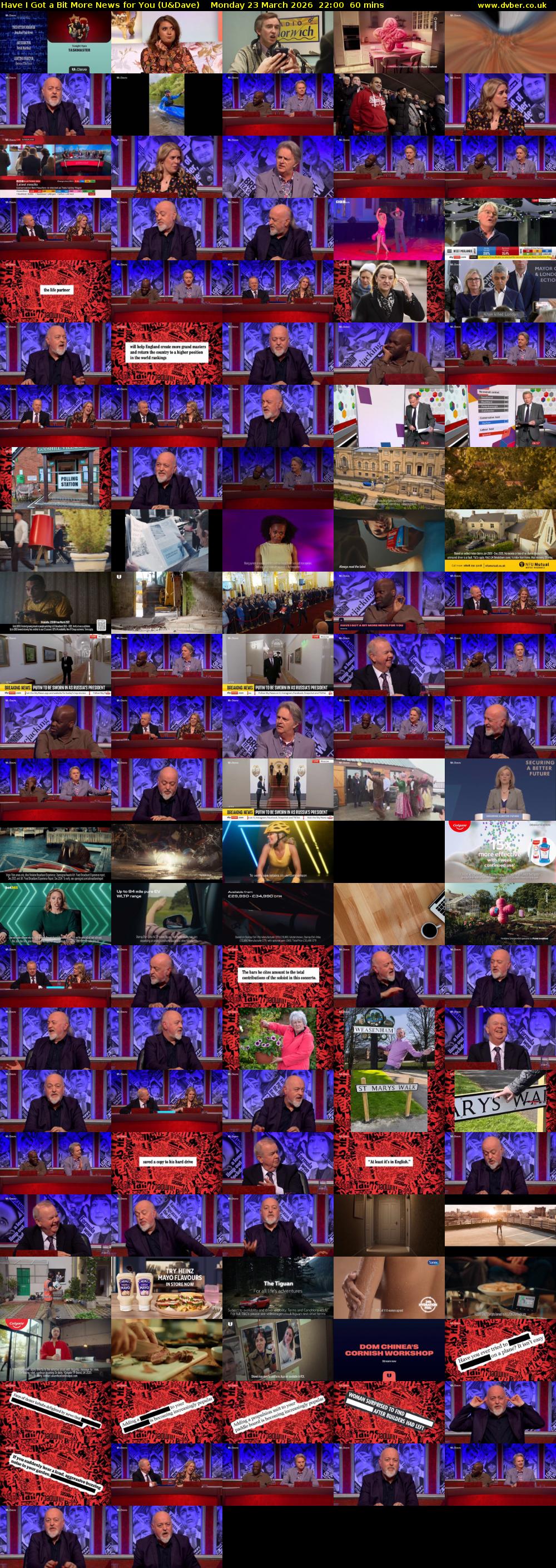 Have I Got a Bit More News for You (U&Dave) Monday 23 March 2026 22:00 - 23:00