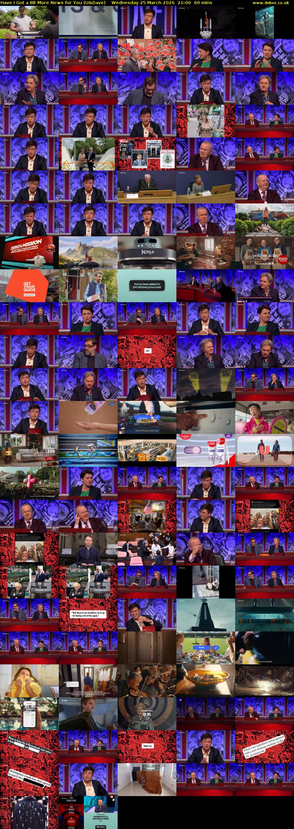 Have I Got a Bit More News for You (U&Dave) Wednesday 25 March 2026 21:00 - 22:00