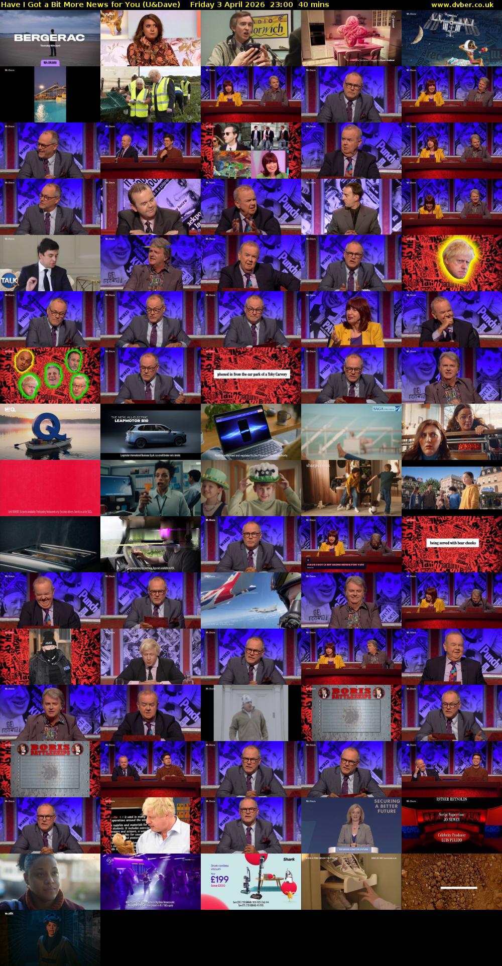 Have I Got a Bit More News for You (U&Dave) Friday 3 April 2026 23:00 - 23:40