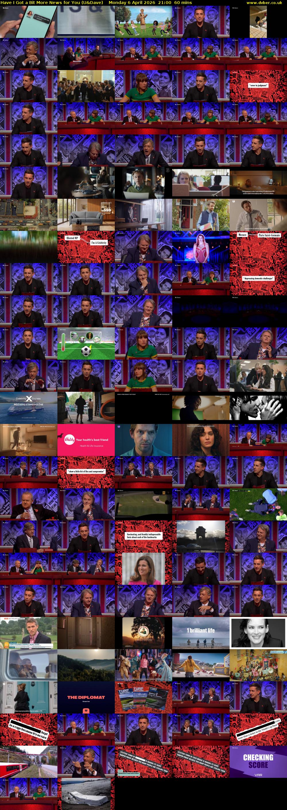 Have I Got a Bit More News for You (U&Dave) Monday 6 April 2026 21:00 - 22:00