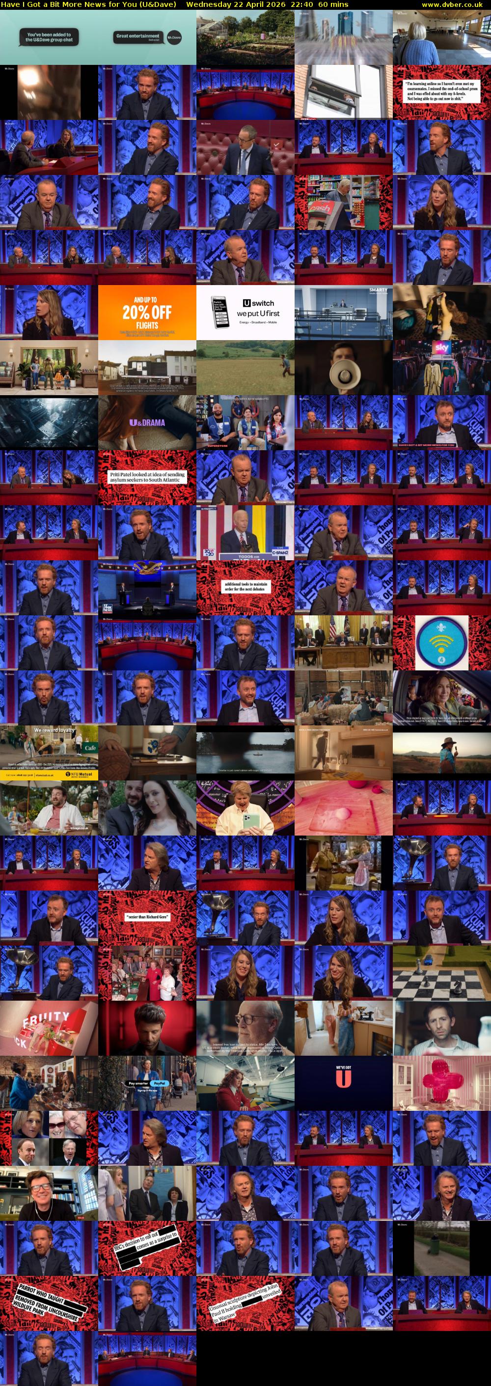Have I Got a Bit More News for You (U&Dave) Wednesday 22 April 2026 22:40 - 23:40
