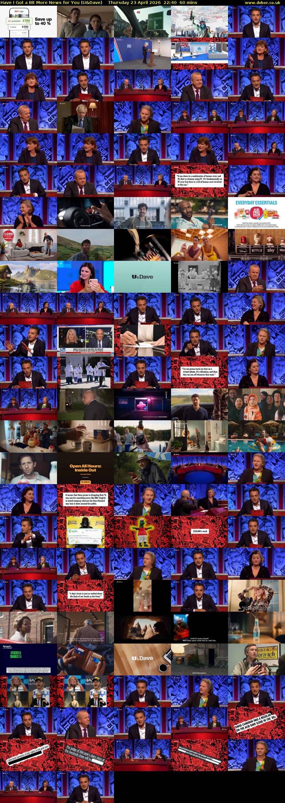 Have I Got a Bit More News for You (U&Dave) Thursday 23 April 2026 22:40 - 23:40