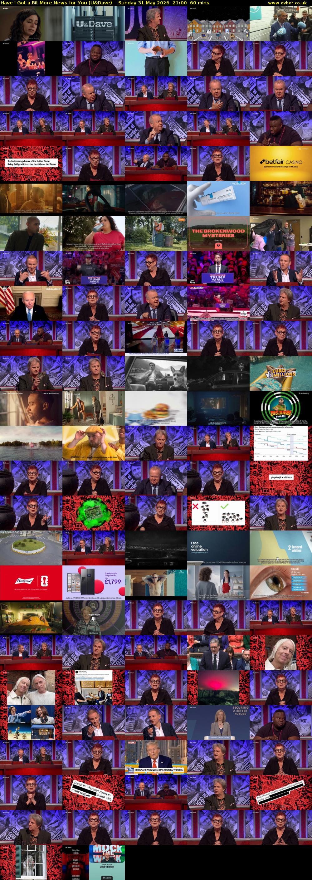 Have I Got a Bit More News for You (U&Dave) Sunday 31 May 2026 21:00 - 22:00