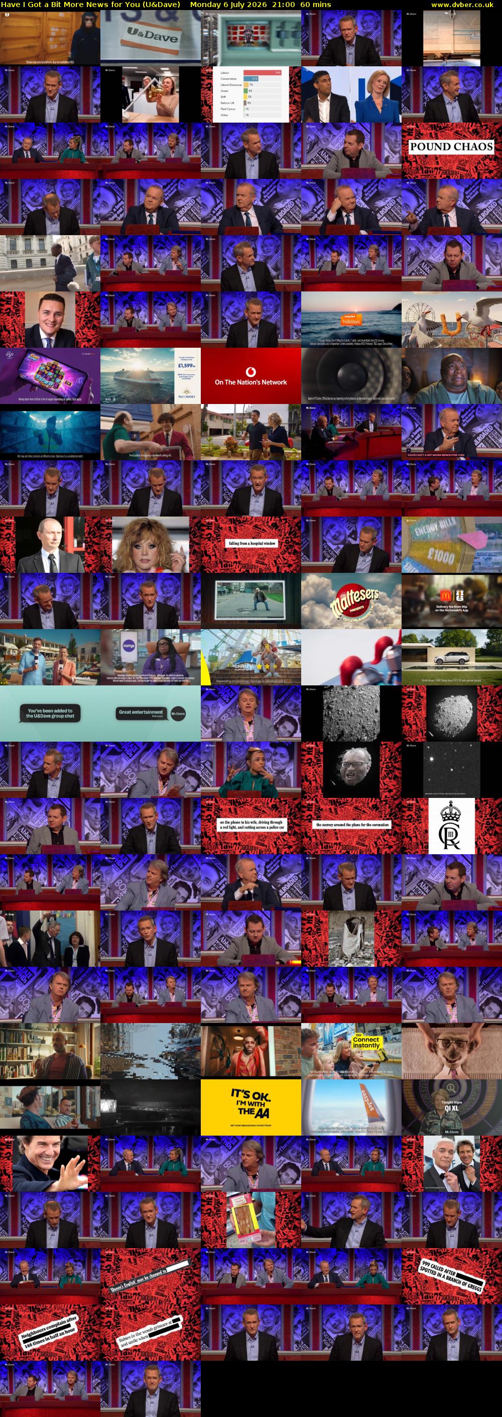 Have I Got a Bit More News for You (U&Dave) Monday 6 July 2026 21:00 - 22:00