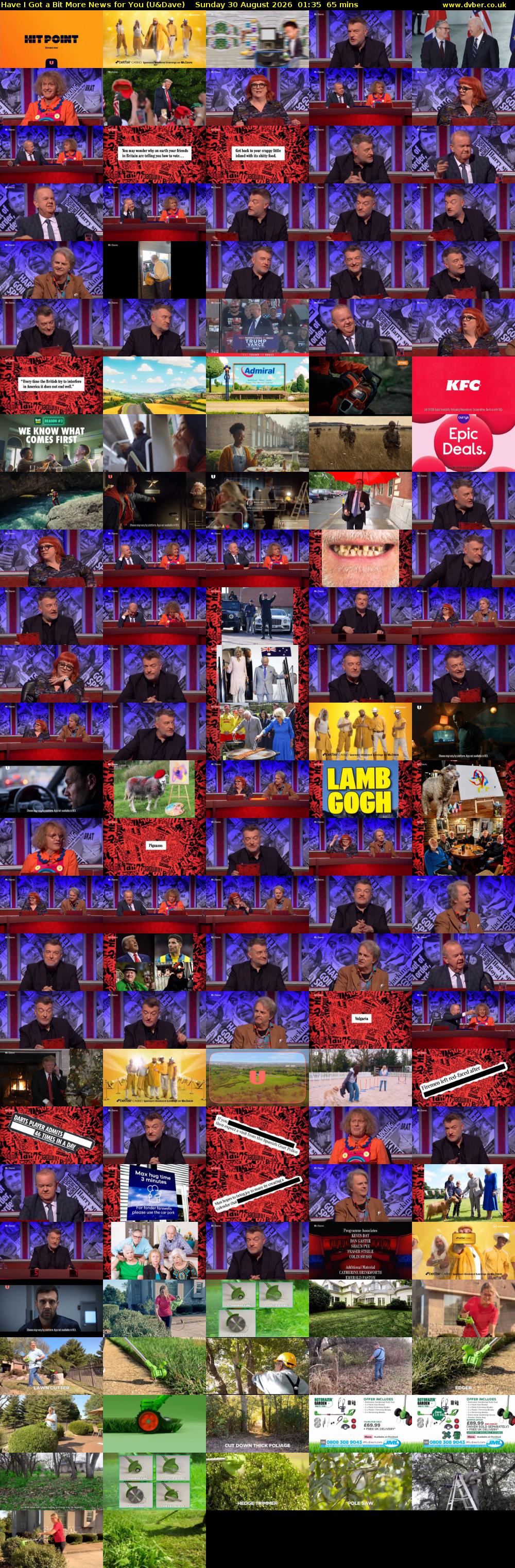 Have I Got a Bit More News for You (U&Dave) Sunday 30 August 2026 01:35 - 02:40