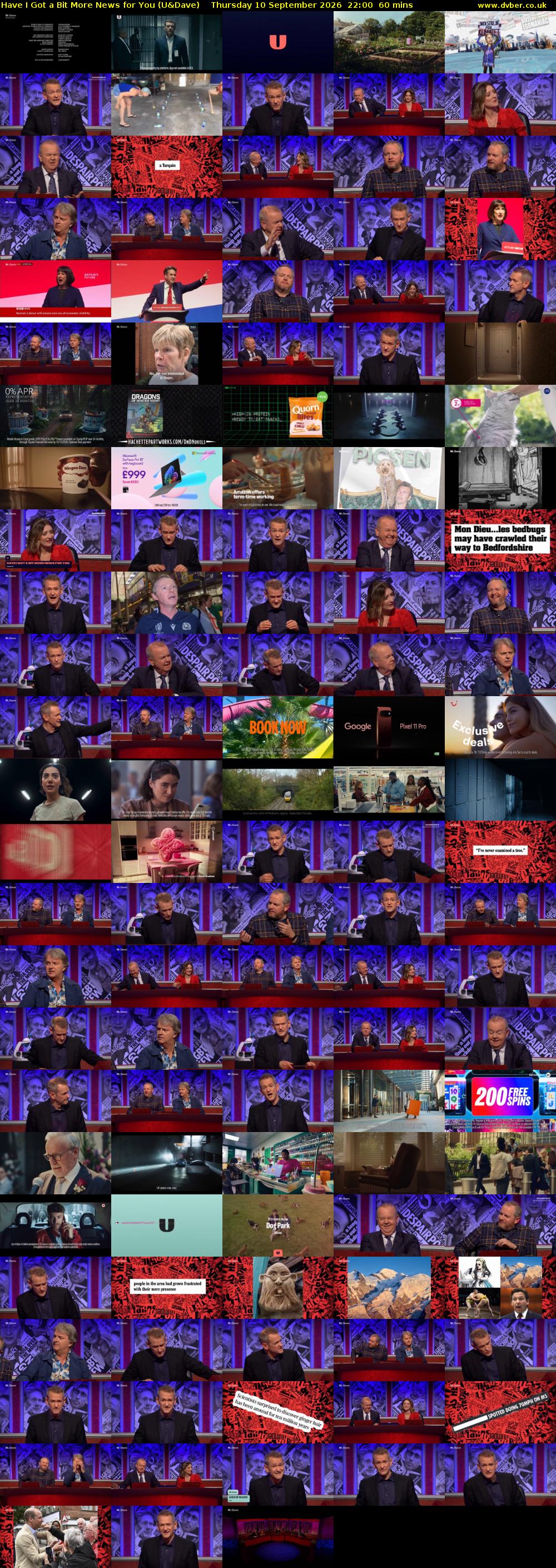 Have I Got a Bit More News for You (U&Dave) Thursday 10 September 2026 22:00 - 23:00