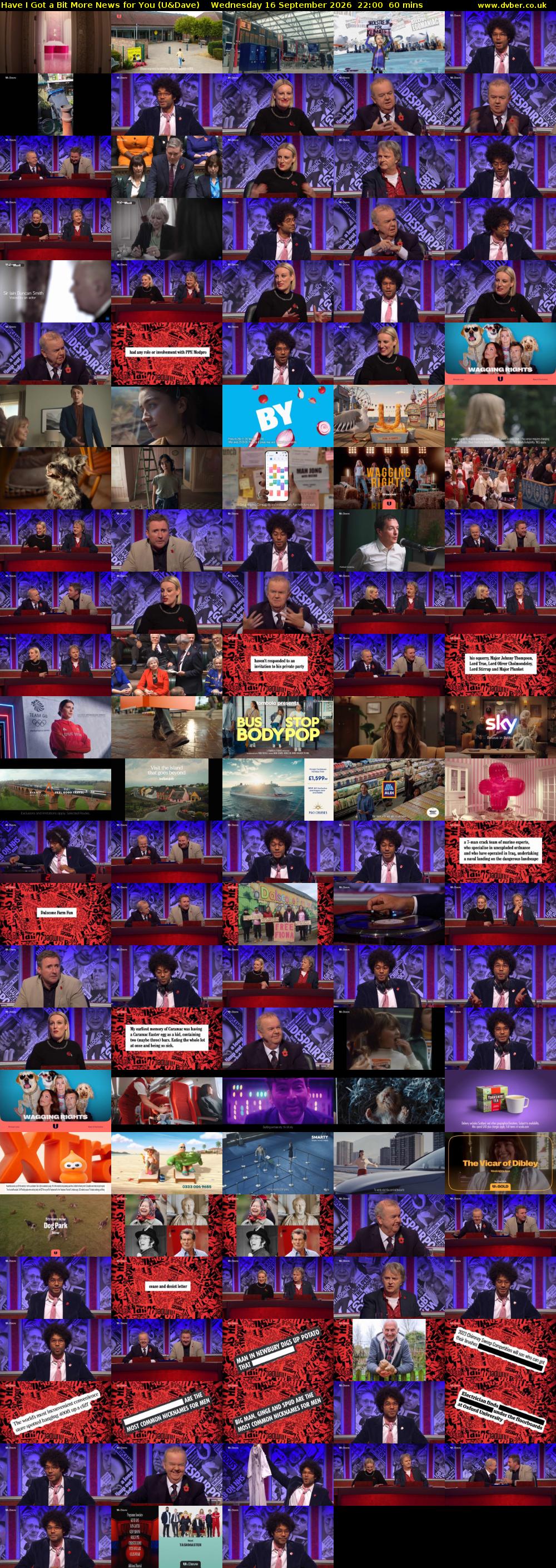Have I Got a Bit More News for You (U&Dave) Wednesday 16 September 2026 22:00 - 23:00