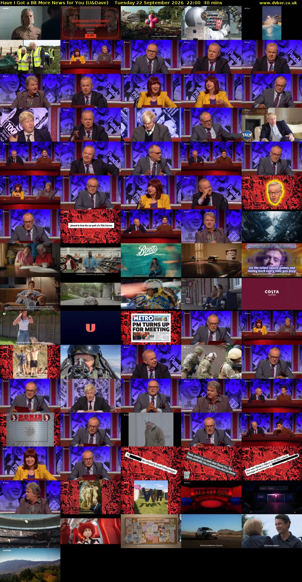 Have I Got a Bit More News for You (U&Dave) Tuesday 22 September 2026 22:00 - 22:40