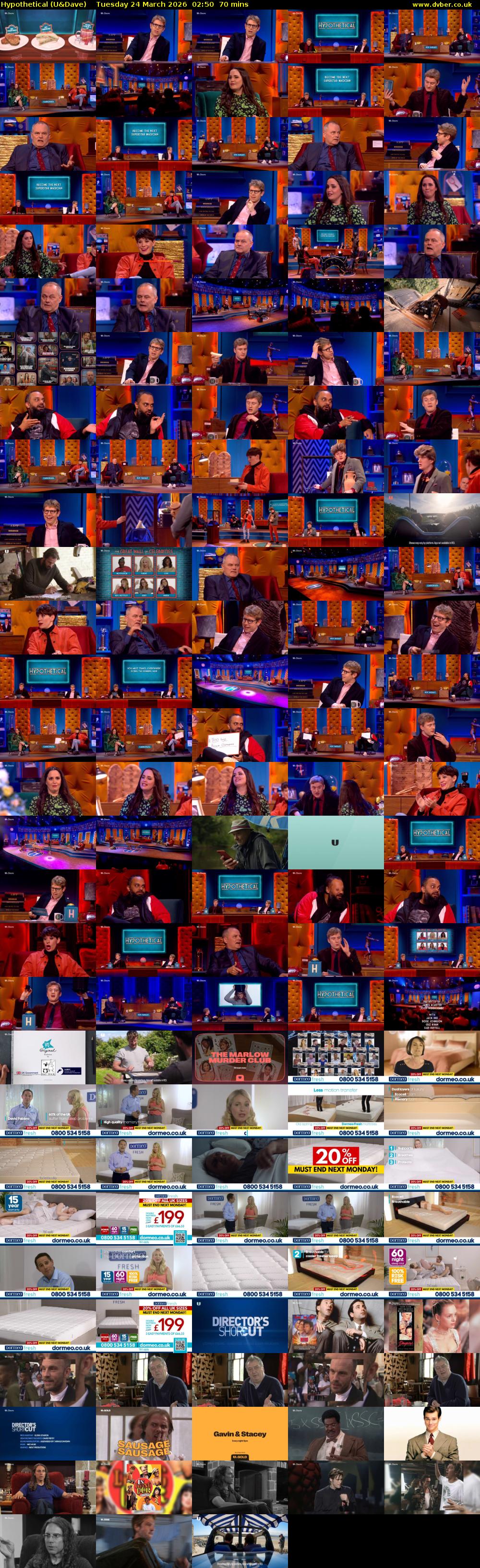 Hypothetical (U&Dave) Tuesday 24 March 2026 02:50 - 04:00
