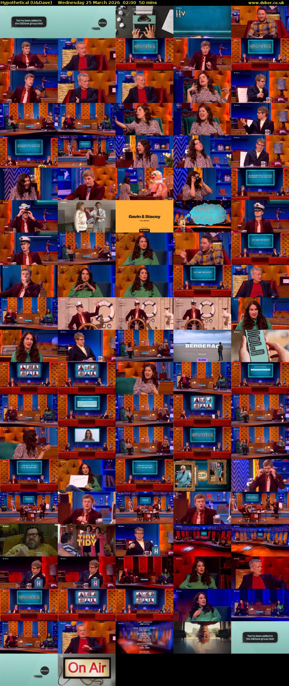 Hypothetical (U&Dave) Wednesday 25 March 2026 02:00 - 02:50