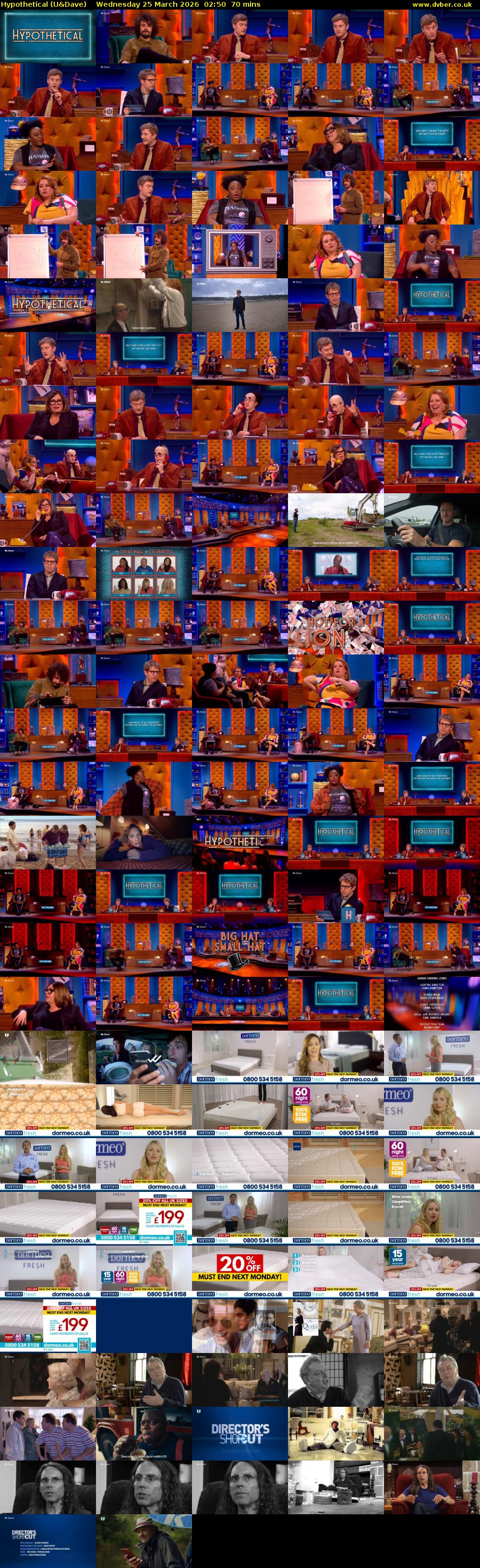 Hypothetical (U&Dave) Wednesday 25 March 2026 02:50 - 04:00