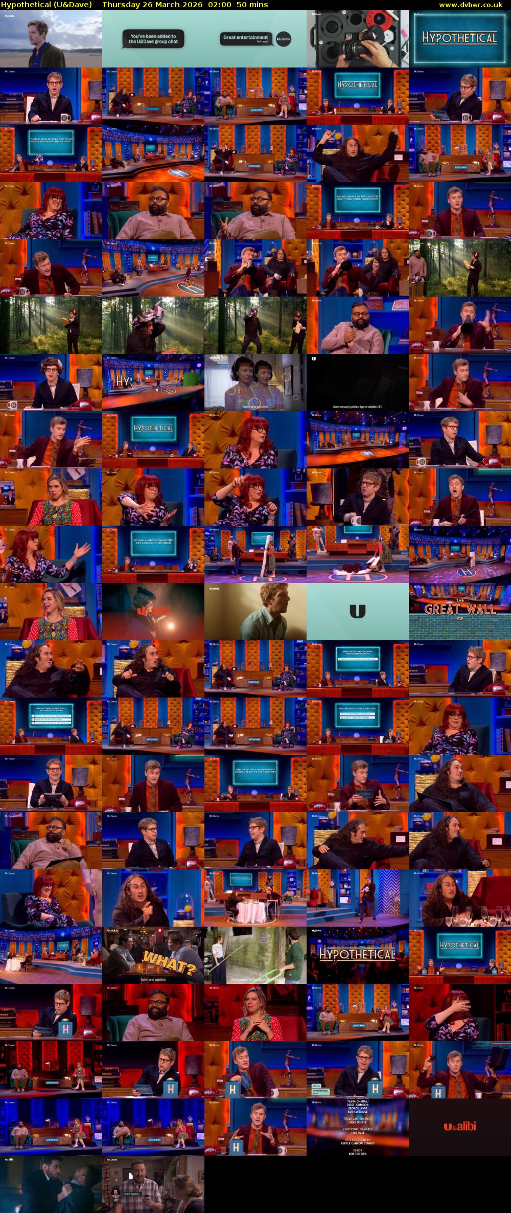 Hypothetical (U&Dave) Thursday 26 March 2026 02:00 - 02:50
