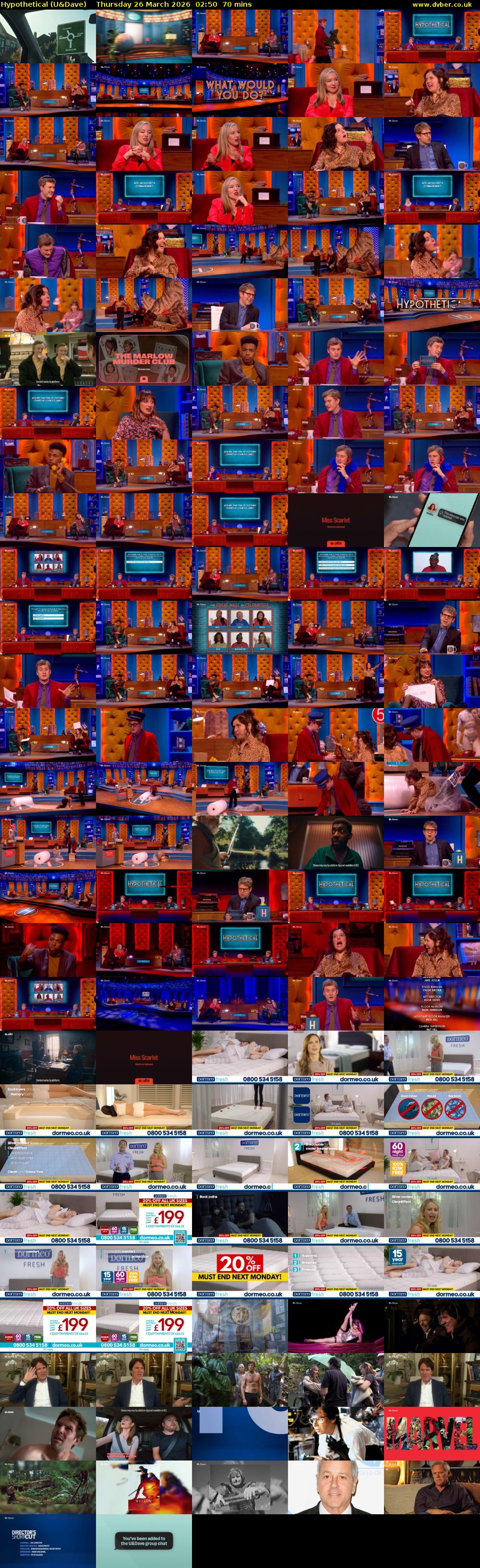 Hypothetical (U&Dave) Thursday 26 March 2026 02:50 - 04:00