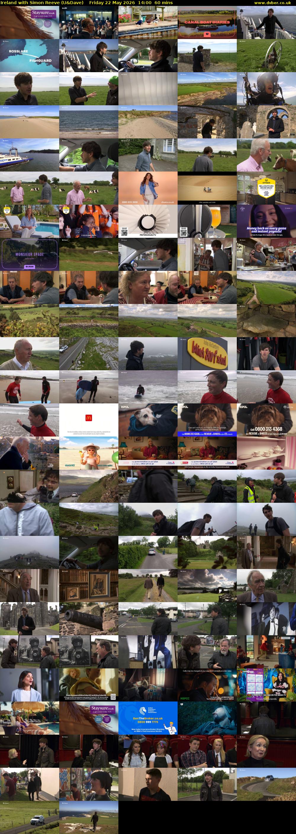 Ireland with Simon Reeve (U&Dave) Friday 22 May 2026 14:00 - 15:00