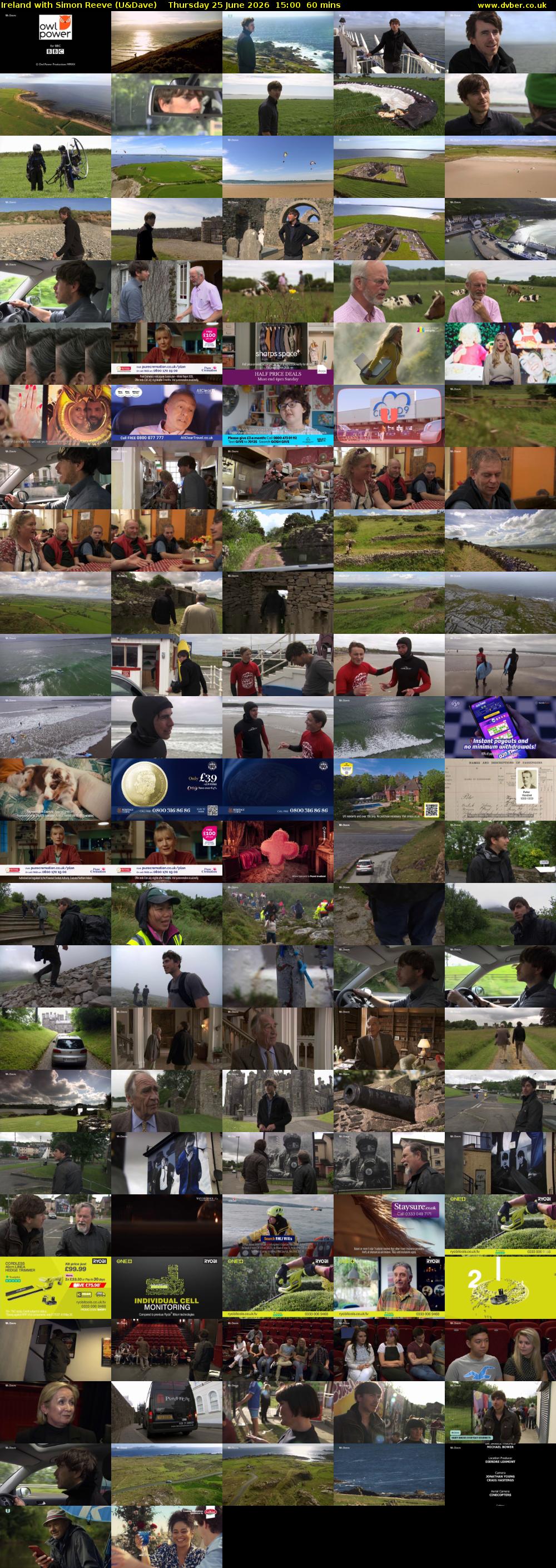 Ireland with Simon Reeve (U&Dave) Thursday 25 June 2026 15:00 - 16:00