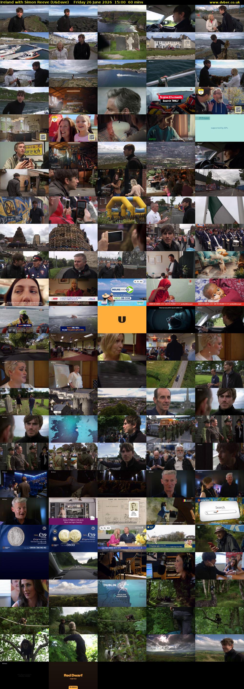 Ireland with Simon Reeve (U&Dave) Friday 26 June 2026 15:00 - 16:00