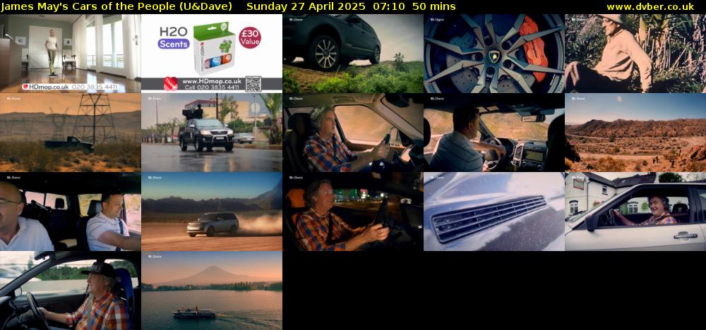 James May's Cars of the People (U&Dave) Sunday 27 April 2025 07:10 - 08:00