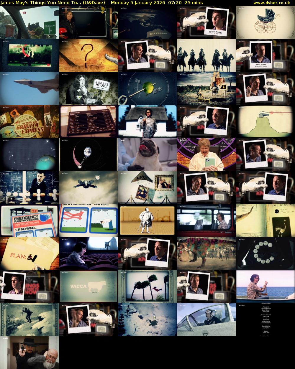 James May's Things You Need To... (U&Dave) Monday 5 January 2026 07:20 - 07:45