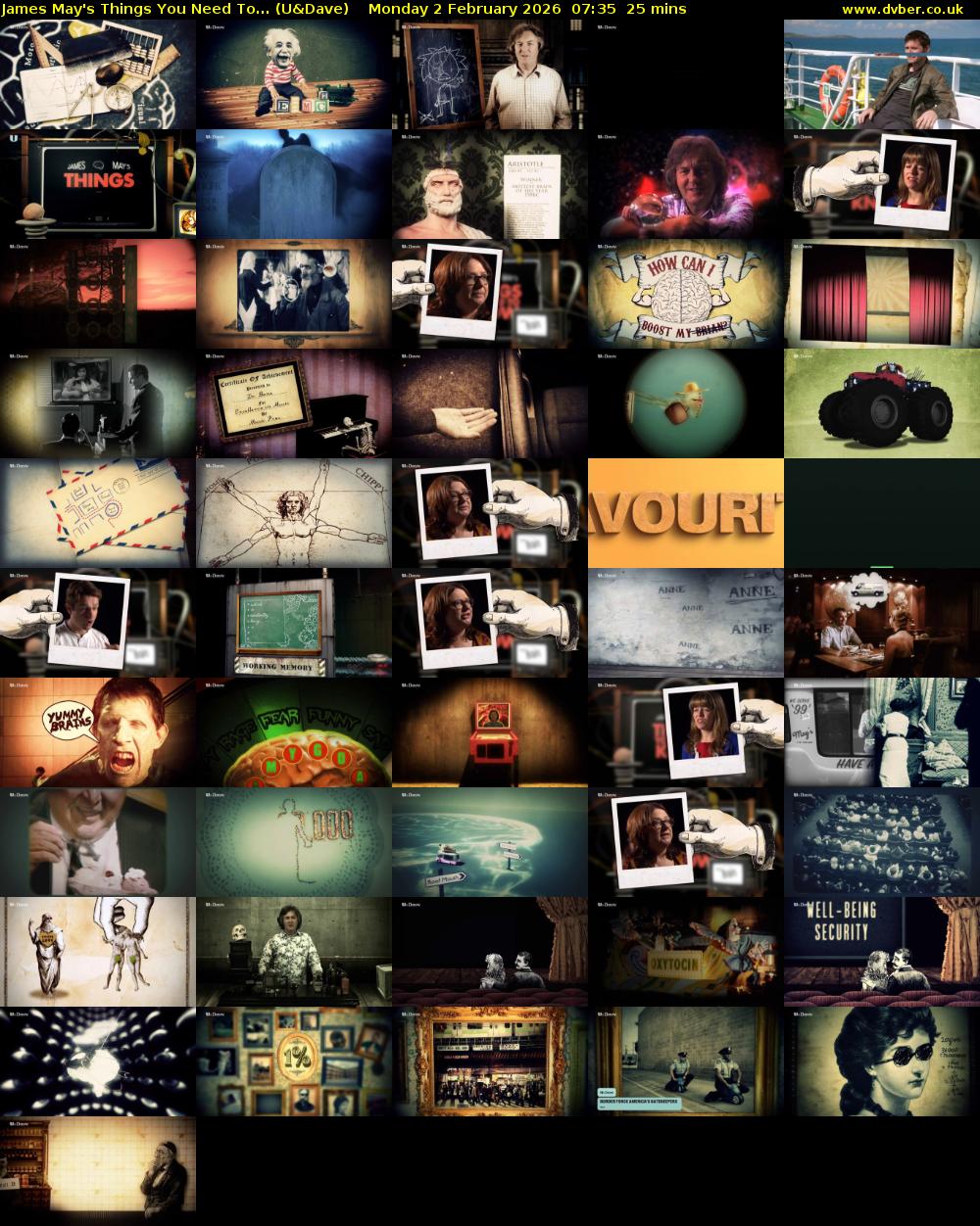 James May's Things You Need To... (U&Dave) Monday 2 February 2026 07:35 - 08:00