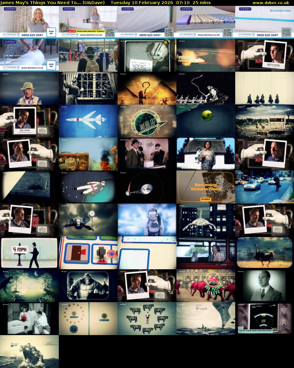 James May's Things You Need To... (U&Dave) Tuesday 10 February 2026 07:10 - 07:35