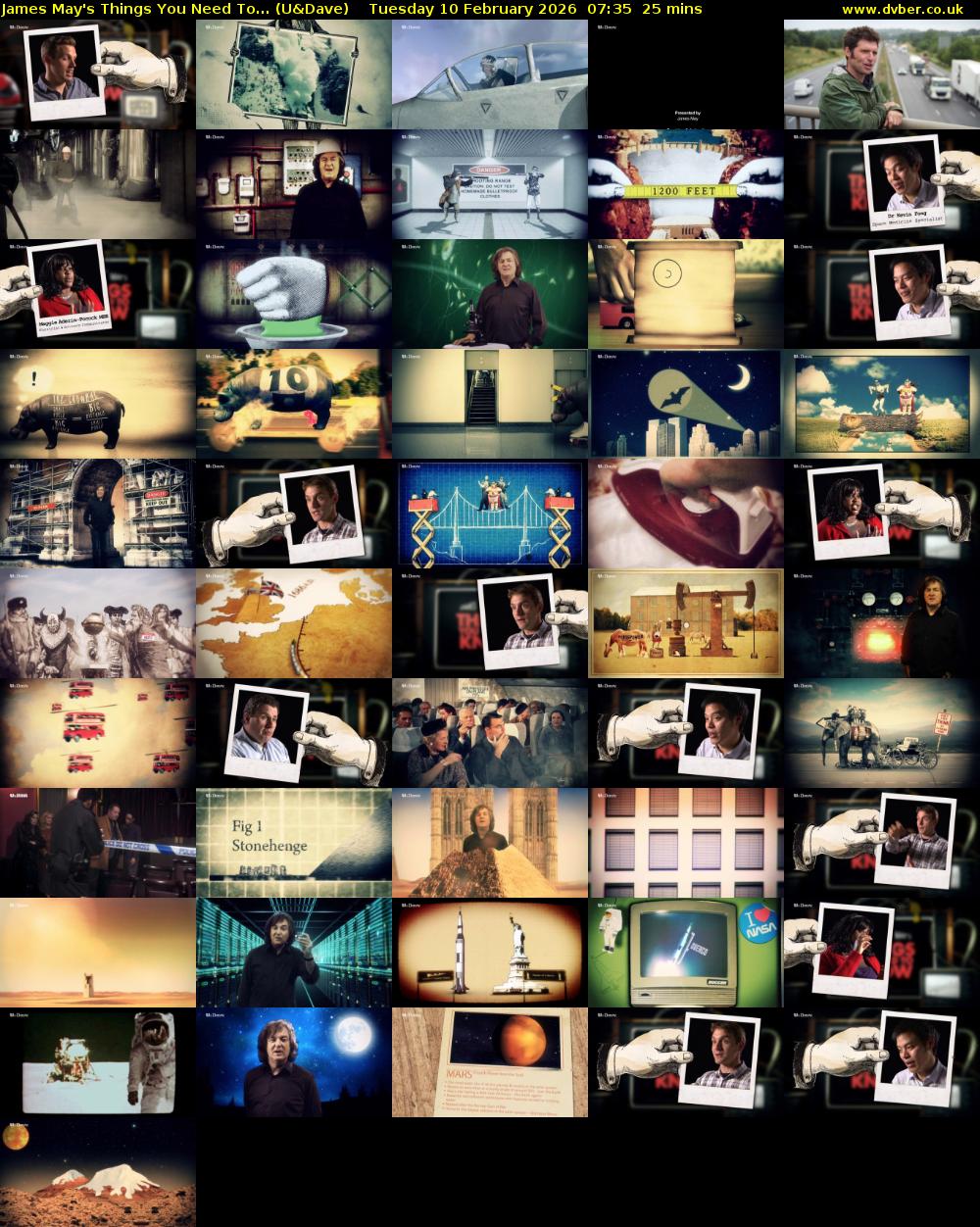 James May's Things You Need To... (U&Dave) Tuesday 10 February 2026 07:35 - 08:00