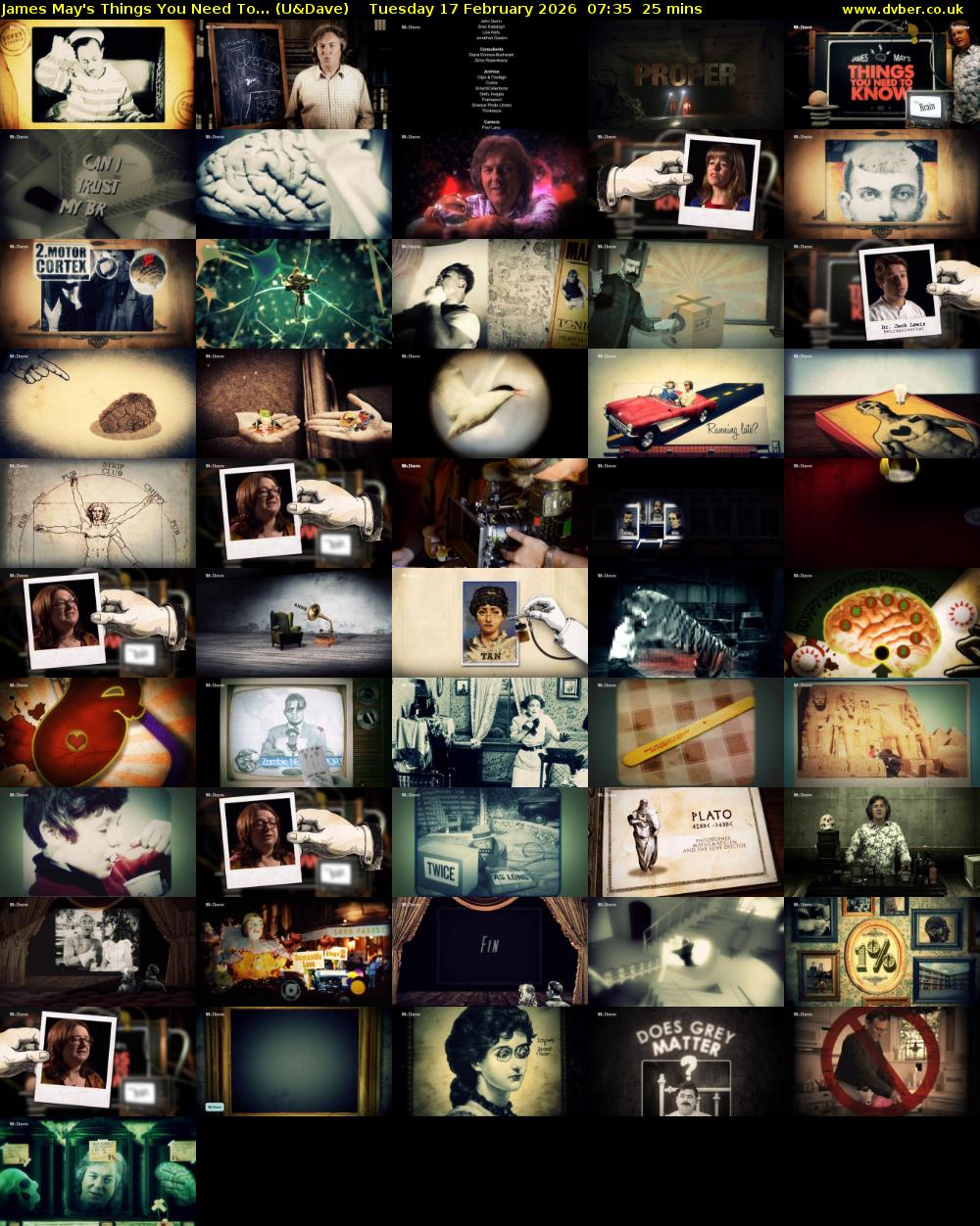 James May's Things You Need To... (U&Dave) Tuesday 17 February 2026 07:35 - 08:00