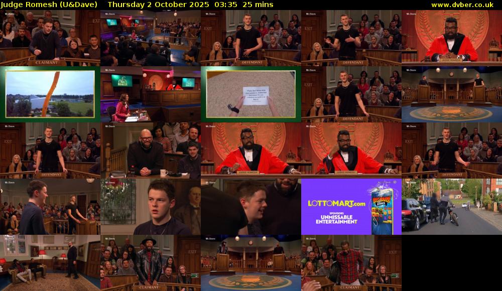 Judge Romesh (U&Dave) Thursday 2 October 2025 03:35 - 04:00